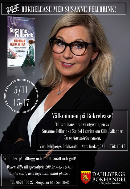 bokrelease med Susanne Fellbrinks bok Än porlar mörka vatten